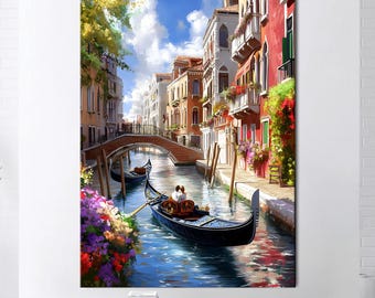 Venice Gondola Canvas Wall Art, Romantic Italy Landscape Decor, Large  Canal View, Venetian Travel Decor, Anniversary Gift for Couple