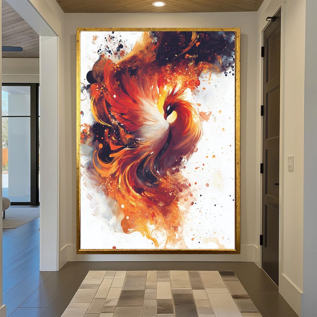 Fire Phoenix Canvas Print: Rising Phoenix Wall Art - Etsy