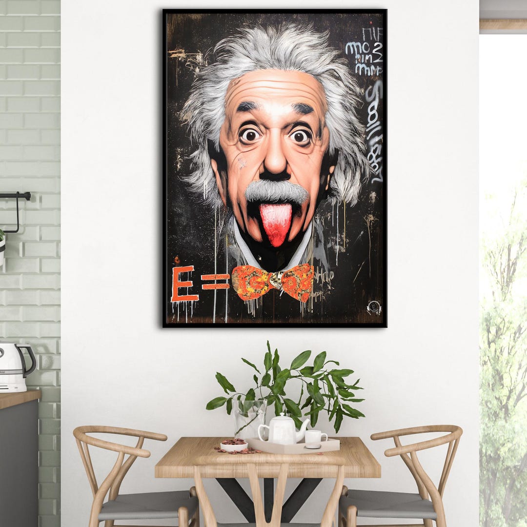 Einstein Graffiti Art: Framed Canvas Science Pop Art - Etsy Israel