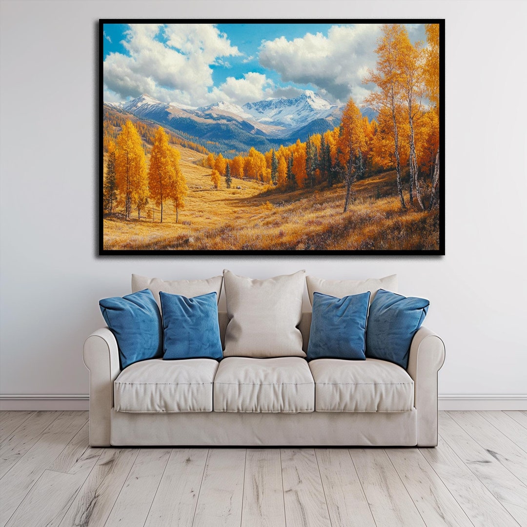 Abstract Mountain Canvas Art: Forest Landscape Print - Etsy