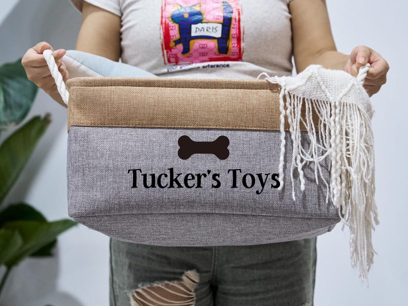 Personalized Dog Toy Basket, New Cat Toy Dog Gift, Dog Toy Storage Bins