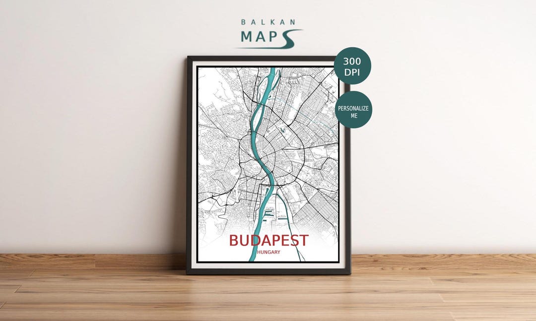Budapest, Hungary Map Printable File High-quality Personalized 3-D ...