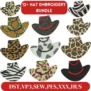 Hat Embroidery Design, Cowboy Hat Embroidery, Cowboy Embroidery, Hat Filled Stitch, Hat Design, Machine Embroidery Design