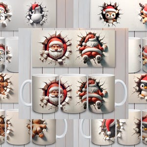 Christmas Mug Wrap, 3D Christmas Mug Wrap Bundle, 11oz and 15oz Mug Templates, Mug Wrap Sublimation, Gingerbread Christmas Mug Wrap