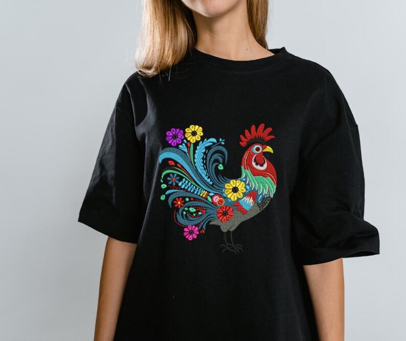 Rooster embroidery design, Cock Embroidery, Majestic Rooster embroidery, Rooster Silhouette, American Rooster, Machine embroidery design