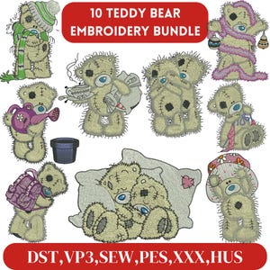 Teddy Bear Embroidery Design, Teddy Embroidery, Bear Embroidery, Teddy Bear Design Hand Embroidery Design, Machine Embroidery Designs