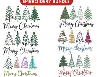 Merry Christmas embroidery design, Christmas Embroidery, Christmas tree embroidery, Reindeer Embroidery, Machine embroidery design