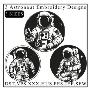 Astronaut Stickerei, Weltraum Stickerei, fliegende Astronaut Stickerei, Galaxie Stickerei, Maschinenstickerei