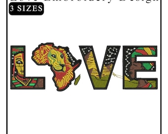 Africa embroidery design, Eternal Love For Africa Embroidery, Love Embroidery, Africa continent Embroidery, machine embroidery design