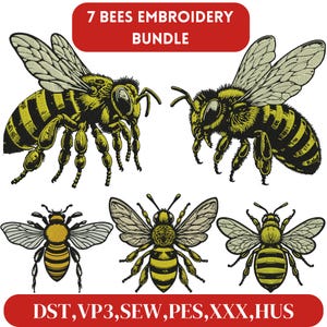 Bee Embroidery design, Queen Bee Embroidery, Honeybee Embroidery, Mini bee embroidery, Bug embroidery, Machine Embroidery Design