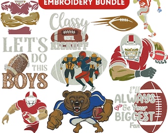 Football Embroidery Design, American Football Embroidery, Football filled stitch, Embroidery designs football, Machine Embroidery Design