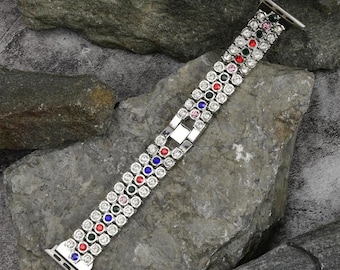 Luxury Crystal Apple Watch Band | Elegant Rhinestone Bracelet | Sparkling Diamond Jewelry | Fits 38,40,41,42,45,Ultra | Gift for Gf, Mother