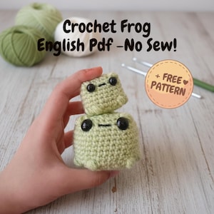 Patrón de rana amigurumi de crochet: juguete de costura baja (descarga en PDF, multiidioma)