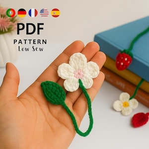 häkeln Daisy Lesezeichen Muster PDF – Blumen Lesezeichen Häkelanleitung – florales Häkelmuster für Bücherliebhaber – Instant Download