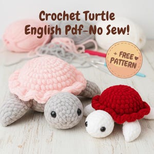 No Sew Turtle Crochet Pattern: Amigurumi Plushie (English PDF)