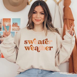 Sudadera con cuello redondo y diseño sencillo, sudadera neutra, moda de otoño, ropa de otoño, regalos para mujeres