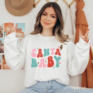 Santa Baby Sweatshirt, Christmas Jumper, Holiday Sweater, Xmas Gift, Festive Pullover