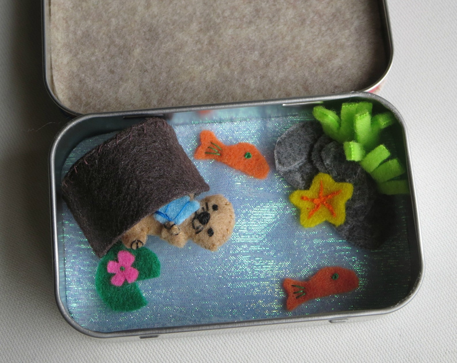 Otter Altoid Tin Miniature Felt Otter Plushie Stuffed Animal - Etsy