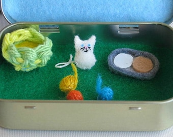 Altoid Zinn Katzen Spielset, kleine Filz Kuscheltiere
