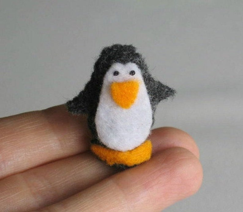 Penguin altoid tin miniature felt plush stuffed animal quiet time toy gift for her image 6