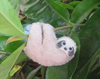 Sloth stuffed animal,  miniature felt, rain forest animal