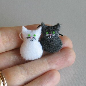 Cat miniature felt stuffed animals , tiny felt animal, handmade play set image 3