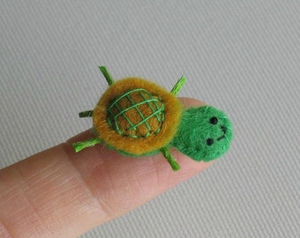 Turtle miniature felt plush stuffed animal toy