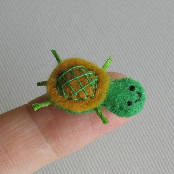 Turtle miniature felt plush stuffed animal toy