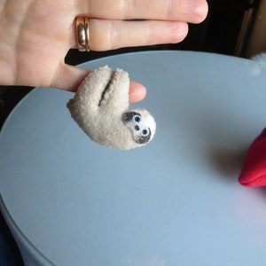 Valentine sloth stuffed animal, miniature felt sloth, valentines gift for her valentines gift for him image 4