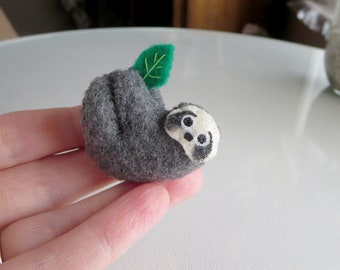 Baby Sloth miniature felt stuffed animal hugger - sloth lover gift