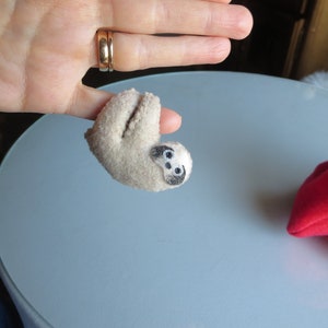 Valentine sloth stuffed animal, miniature felt sloth, valentines gift for her valentines gift for him image 2