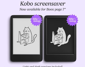 Funny Cat Kobo Screensaver, Cute Ereader Lockscreen (Digital Download)