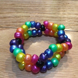 Rainbow double chain single Kandi bracelet for raves