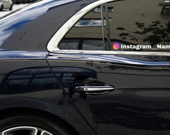 Custom Instagram Car Decal Personalized Social Media Sticker Vinyl Window Decal Waterproof UV DTF Sticker for Cars and Truck Custom decal UV