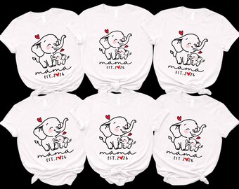 Mama Shirt, Elephant Mom Shirt, New Mom Gift, Mama Est. 2026,Mother's Day Gift, Cute Mom crewneck, Baby Shower Gift, Elephant Mom Shirt Gift