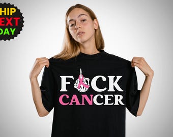 Fuck Cancer Pink Ribbon T-Shirt,Bold Statement Cancer Awareness Shirt,Inspirational Apparel for Fighters and Supporters,Cancer Shirt,Fighter