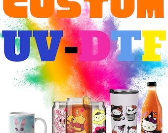 Custom uv dtf transfer, Custom decals, Glass sublimation, Wholesale uv dtf prices, Uv dtf Cup Wrap Print, Custom stickers High Quality decal