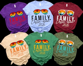 Family Destination Shirt 2026,Matching Vacation Trip Shirt,Custom Sunglasses Family Cruise Tee,Personalized Beach Travel Shirt,Family 2026