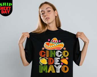 2026 Cinco De Mayo Shirt,Fiesta Party,Mexican Celebration Tee,Sombrero Taco Lover Shirt,Colorfu Cinco De Mayo 2026,Fiesta Holiday Shirt Gift