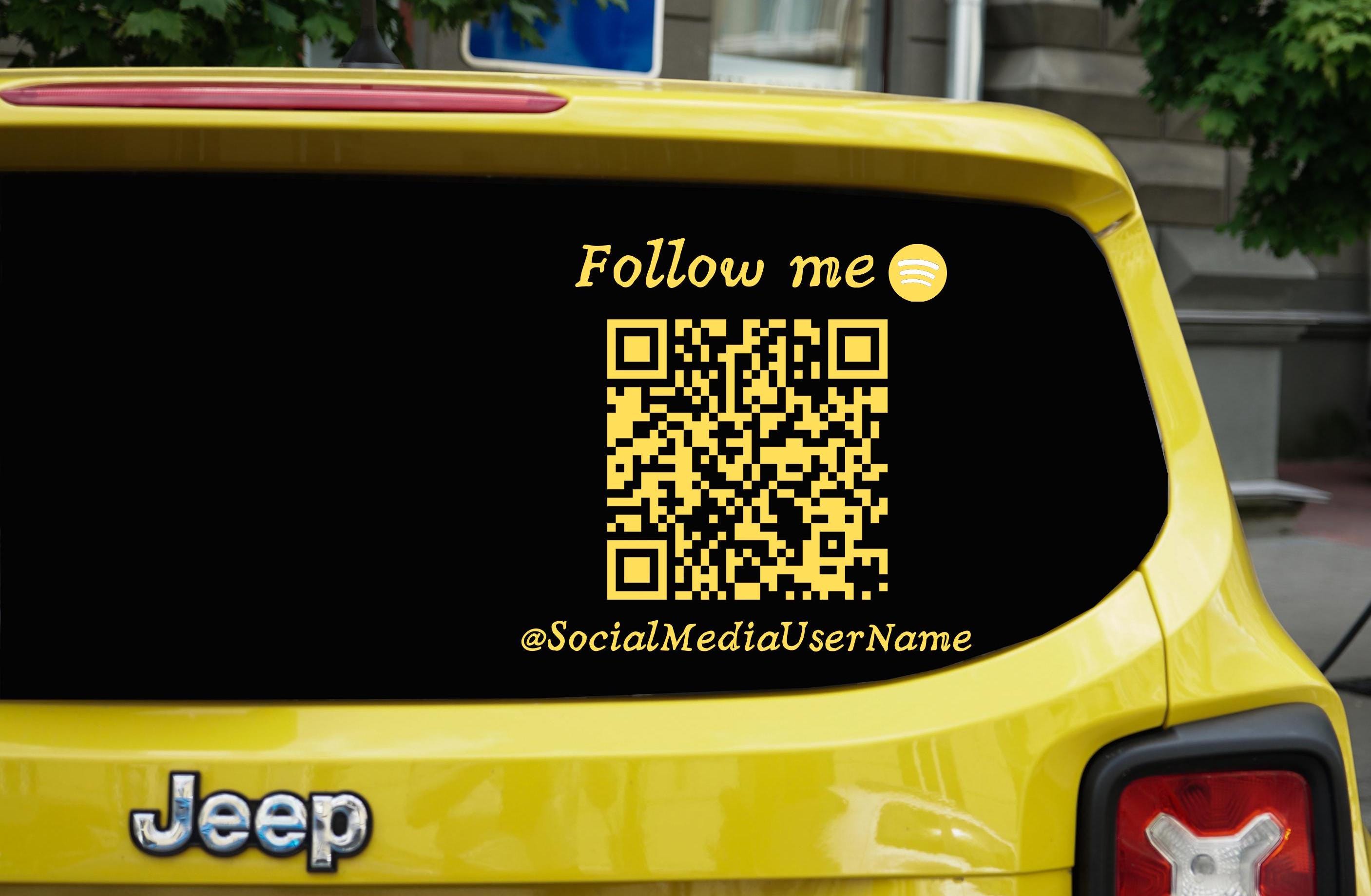 Qr Code Car Sticker Custom QR Code Social Media Car Decal Follow Me Sticker Instagram ...