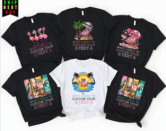 Tropical Flamingo Shirt,Custom Text Shirt,Summer Beach Tee,Personalized Vacation Shirt,Cute Flamingo Graphic Tee,Gift for Her,Ship Next Day