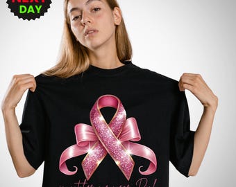 In October We Wear Pink Shirt,Glitter Breast Cancer Ribbon,Wear Pink Shirt,Breast Cancer Tee,October Awareness,Pink Ribbon Shirt,Cancer Tee