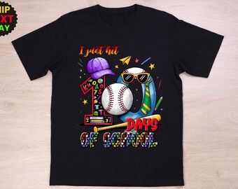 Custom 100 Days of School Shirt,Baseball,Personalized T-Shirt,Hoodie and Sweatshirt for Kids and Teachers,Perfect for Classroom Celebrations