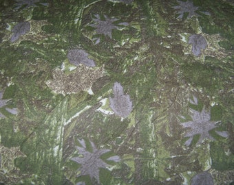 Leafy Camo Flannel shirting from JoAnn Fabrics 100% cotton. Camouflage Flannel New fabric 43" wide total of 4 1/3 yards.