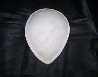 Small Bridal teardrop White Hat form made to cover in multiples of 2, 3, 6, with white bias tape,Fascinators hat form