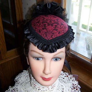 Teardrop Hat Ladies Red and Black Brocade Victorian Civil War - Etsy