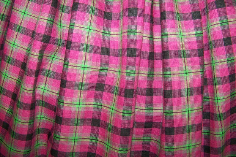 Dickens Civil War Ladies Long Skirt Sash and Cape one size fit all Pink Black Green plaid cotton homespun