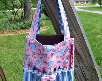 Sewing pattern for Childs Crayon Tote Bag pdf pattern or Bible cover, easy sewing pattern,SALE with Immediate Download