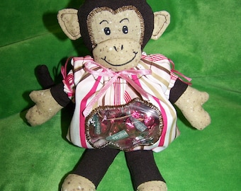 Monkey Candy Bag  PDF Pattern Baby Shower Favors with Immediate Download e-file