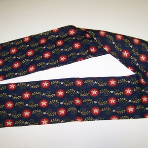 Ascot or Carvat Civil War Union with Stars cotton fabric 4 x 43 Mens Historial Bow Tie, cravat tie image 4